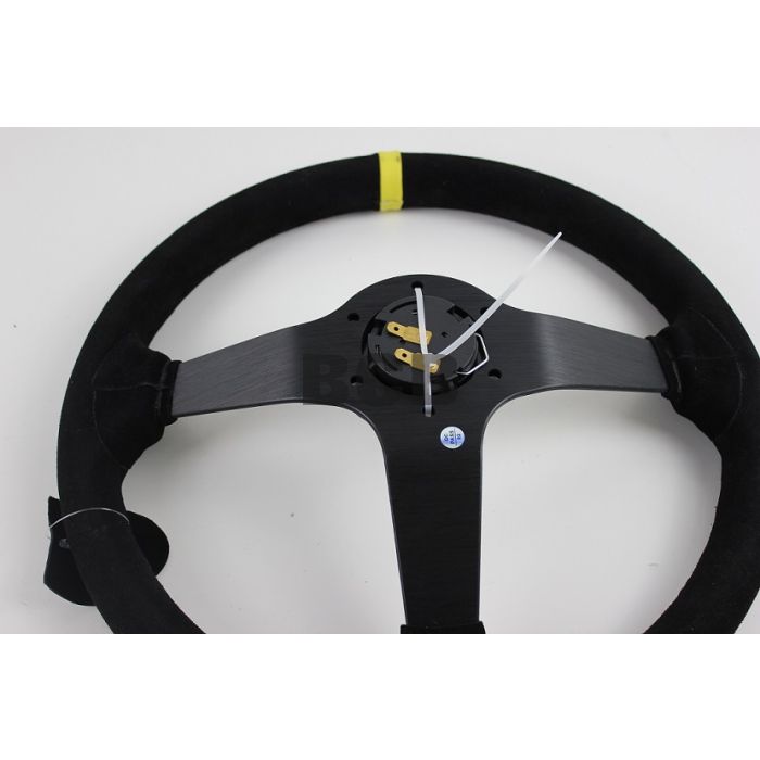 Ratt Stutz 350mm 71 Dypt Semsket Skinn Motorsportratt