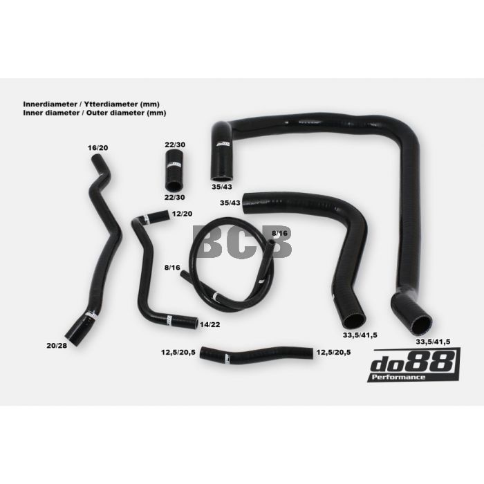 VOLVO 740 760 780 940 960 D24 RADIATORSLANGER SVART