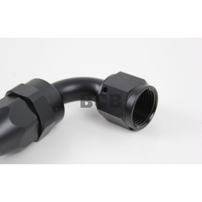 AN8 90 grader Svart for PTFE slange