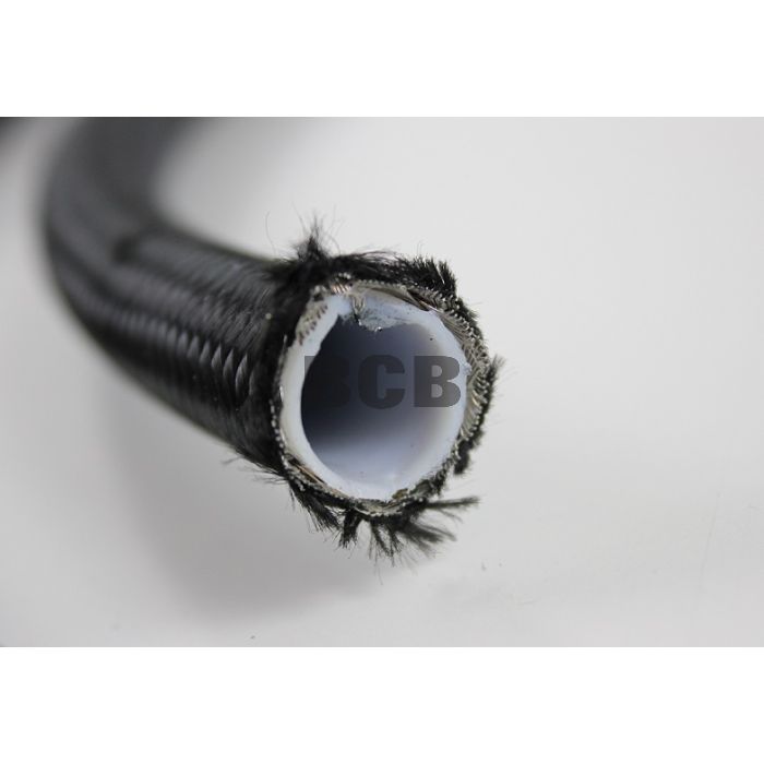 AN10 Nylon omspunnet AN PTFE slange  pris pr. 50 cm.