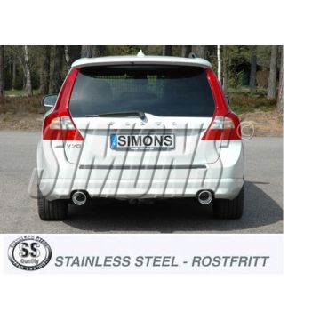 Eksosanlegg sport V70III 2008>>Twin Uog Rustfritt se info