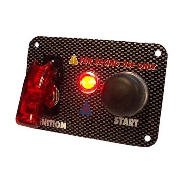 BRYTER RACING START SWITCH CARBONLOOK PANEL 95x65MM RED LIG