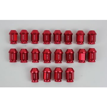 Hjulmutter Alle 700/900 12x1,5mm RØDE Sett 20stk