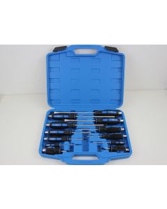 Skrutrekker sett, 12 deler flat og stjerne trekkere