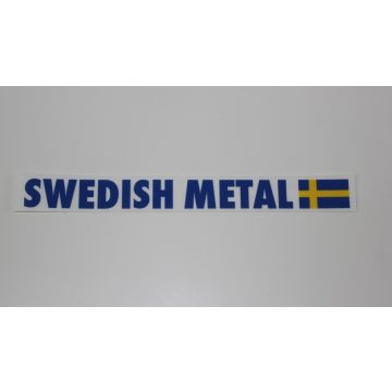 Sticker-klistremerke Swedish metal blå og gul 2x18 cm